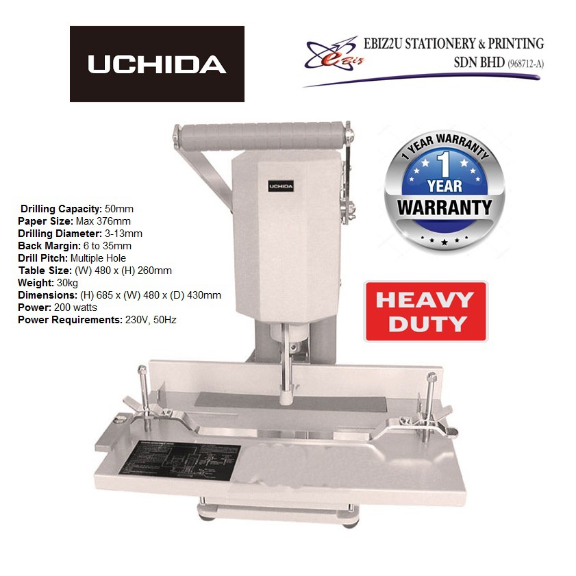 Uchida VS55 Electric Paper Drilling Machine500 sheets, Electric Paper