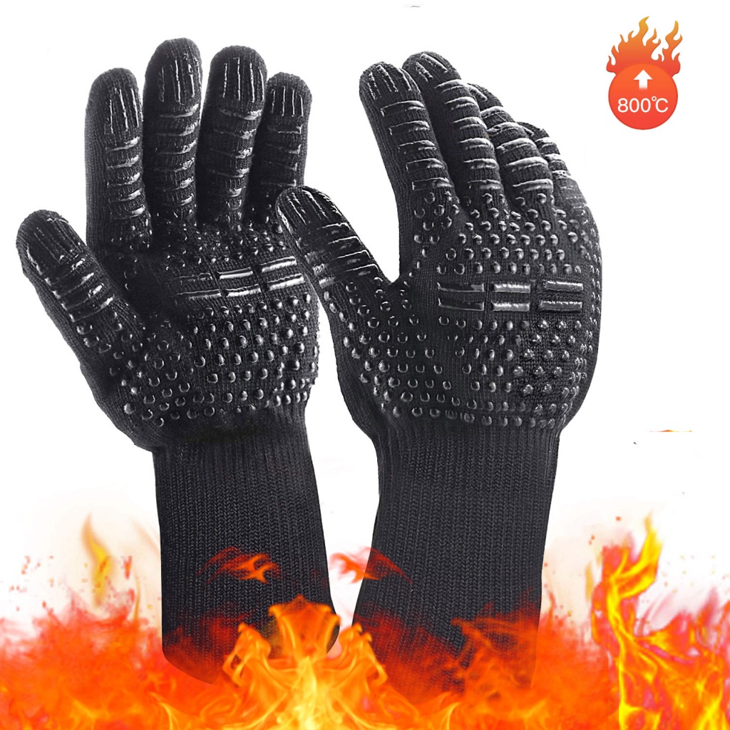 BBQ Gloves High Temperature ResistanceOven Mitts 500 800 Degrees Fireproof Barbecue Heat Insulation Microwave Oven Glove