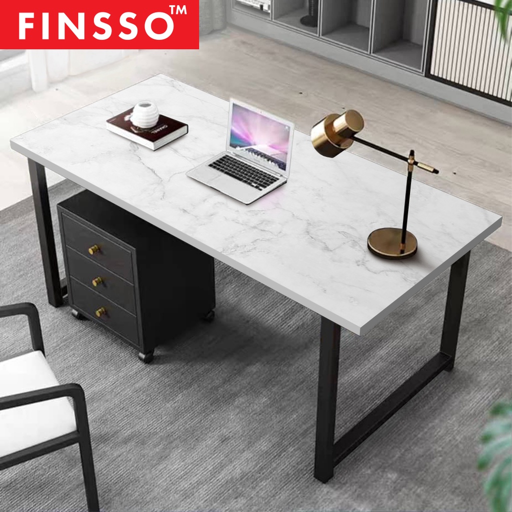 FINSSO: 120CM/140CM/160CM Denver Marble Texture Study Table/ Working Office Table/MEJA