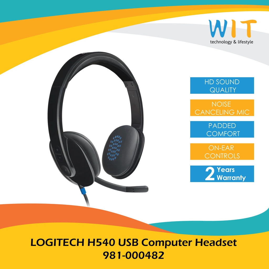 LOGITECH H540 USB Computer Headset - 981-000482