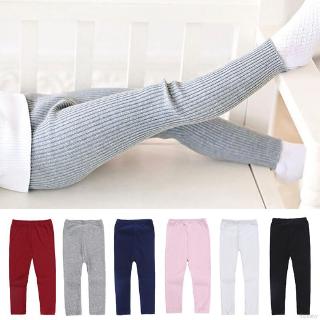 Girls Leggings Cotton Stretch Pants Trousers Kids Pants Solid 2