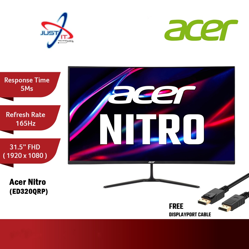 Acer Ed320qrp Ed320qr P 31 5 Fhd 165hz Amd Radeon Sync Led Curve Gaming Monitor Shopee Malaysia