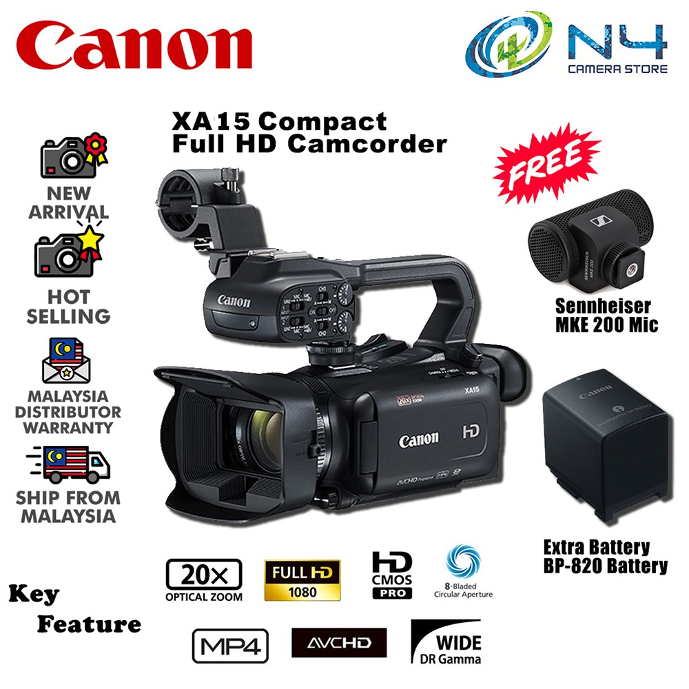 Canon Xa15 X A15 Compact Full Hd Camcorder With Sdi Hdmi And Composite Output Shopee Malaysia