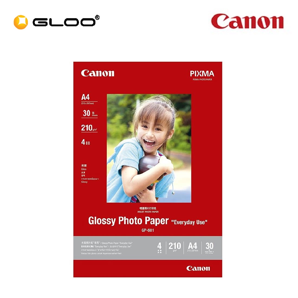 Canon Glossy Photo Paper 4" x 6" 210g/m GP601 (30Sheets) Shopee Malaysia