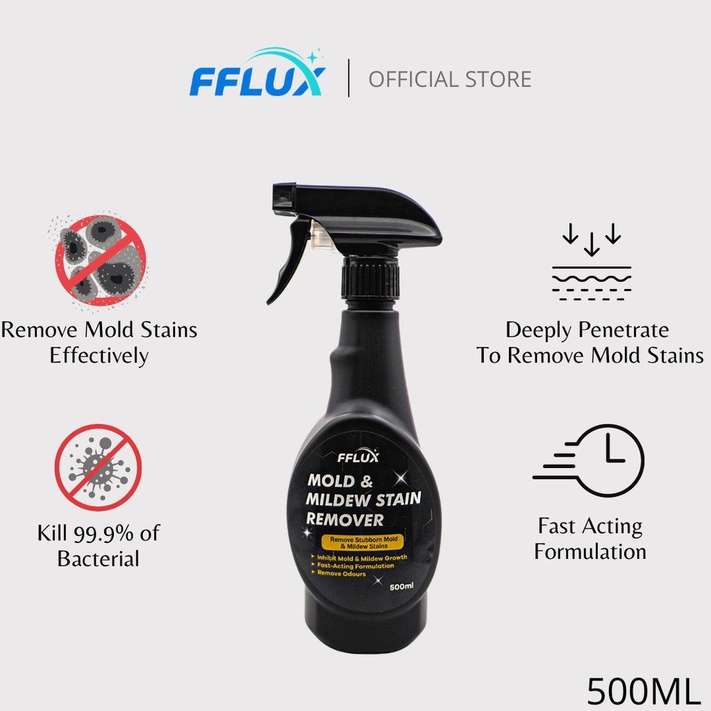 FFLUX Stain & Mold Remover 500ml Wall Stain Remover Bathroom Cleaner Pencuci Kulat Dinding Mould Remover Mildew Remover