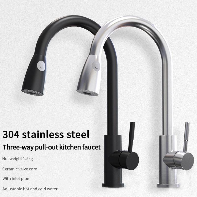304 Stainless Steel Faucet Kitchen Basin Water Tap Shopee Malaysia