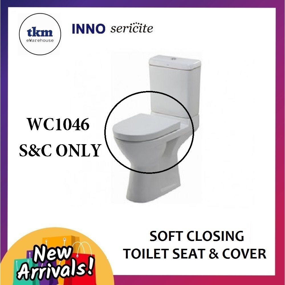 INNO SERICITE HEAVY DUTY D SHAPE SOFT CLOSE CLOSING TOILET SEAT AND