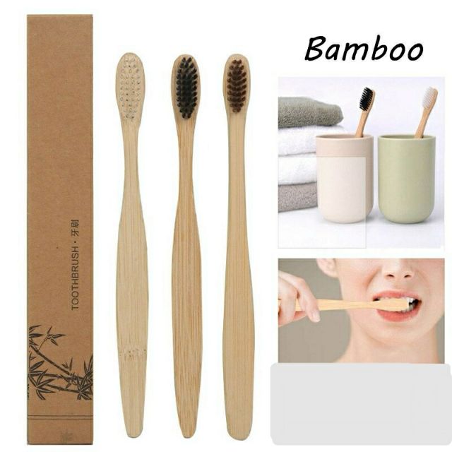 Bamboo Natural Toothbrush Environmentally Friendly Eco (BLACK)