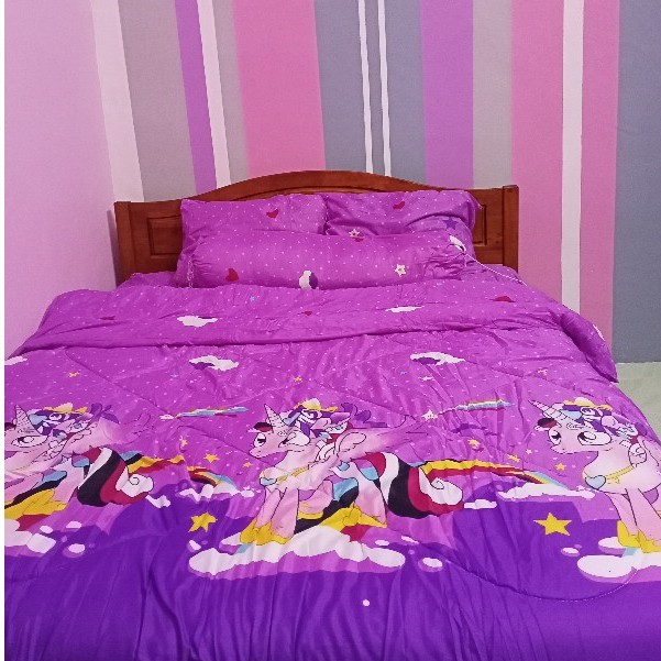 Buy Cadar Unicorn Little Pony Bedsheet Single Queen King With Comforter Set Ready Stock Seetracker Malaysia