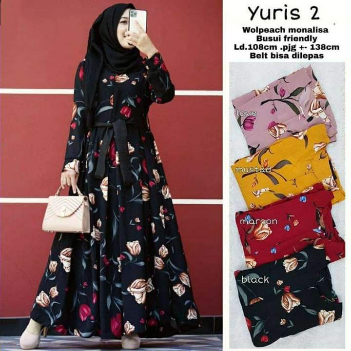KATUN TULIP GAMIS_LATEST ORIGINAL JAPANESE COTTON MOTIF / TULIP FLOWER MOTIF GAMIS