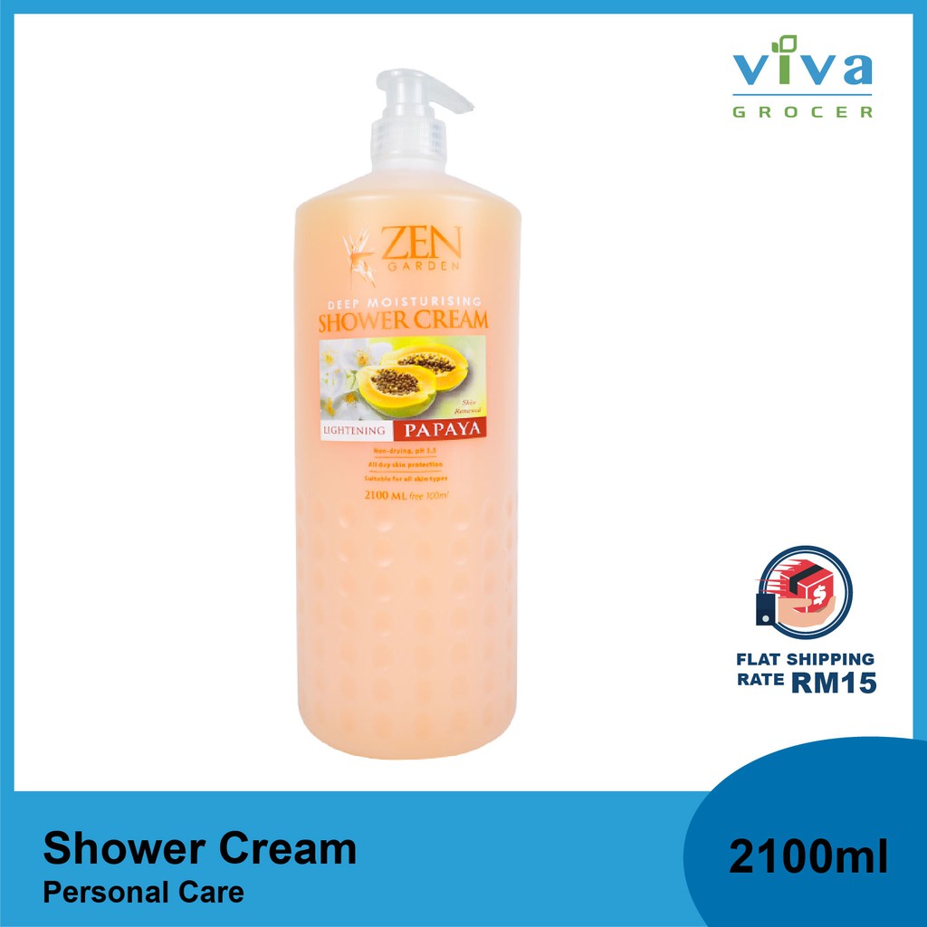 Zen Garden Shower Cream Deep Moisturising Lightening Papaya 2100ml