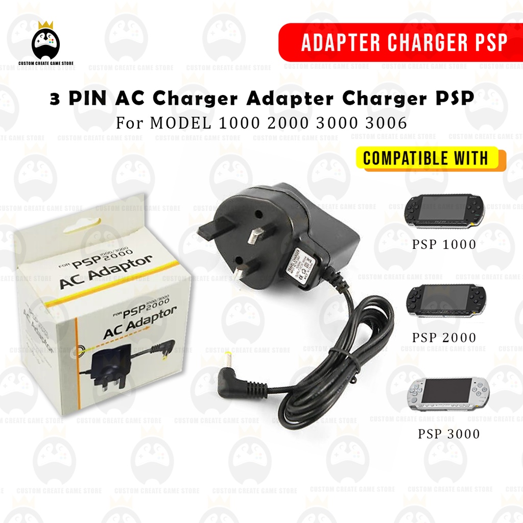 Sony PSP 3 PIN AC Charger Adapter Charger PSP Charger For MODEL 1000 2000  3000 3006 | Shopee Malaysia