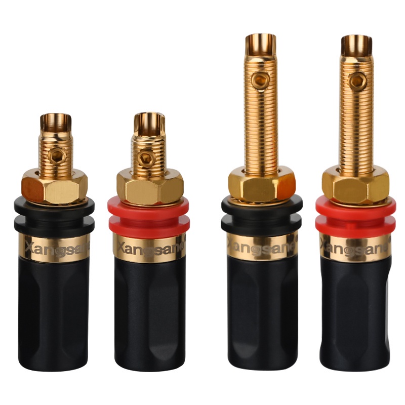 4Pcs Pure Copper Speaker Binding Post Amplifier Decoding Gold Plated Terminal Banana Plug Socket Audio Accessory