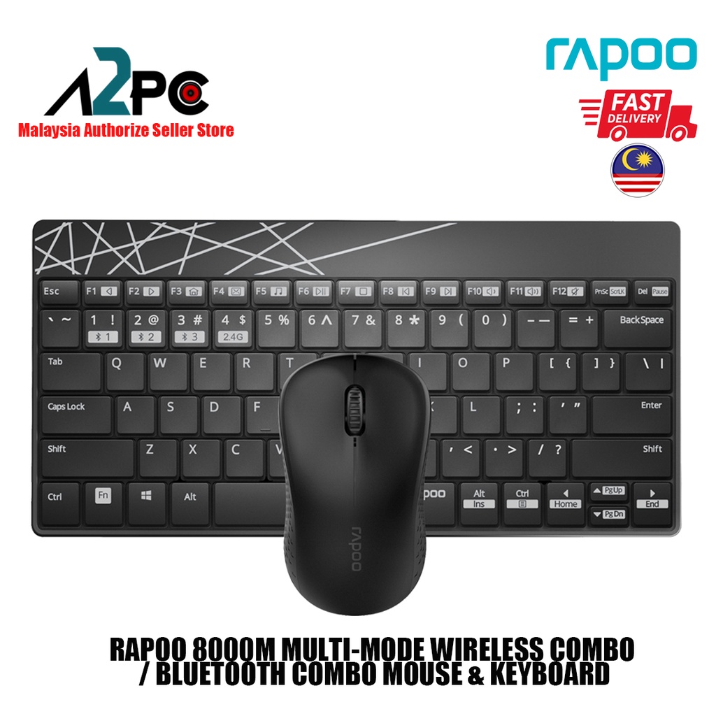Rapoo 8000M MultiMode Wireless Combo / Bluetooth Combo Mouse