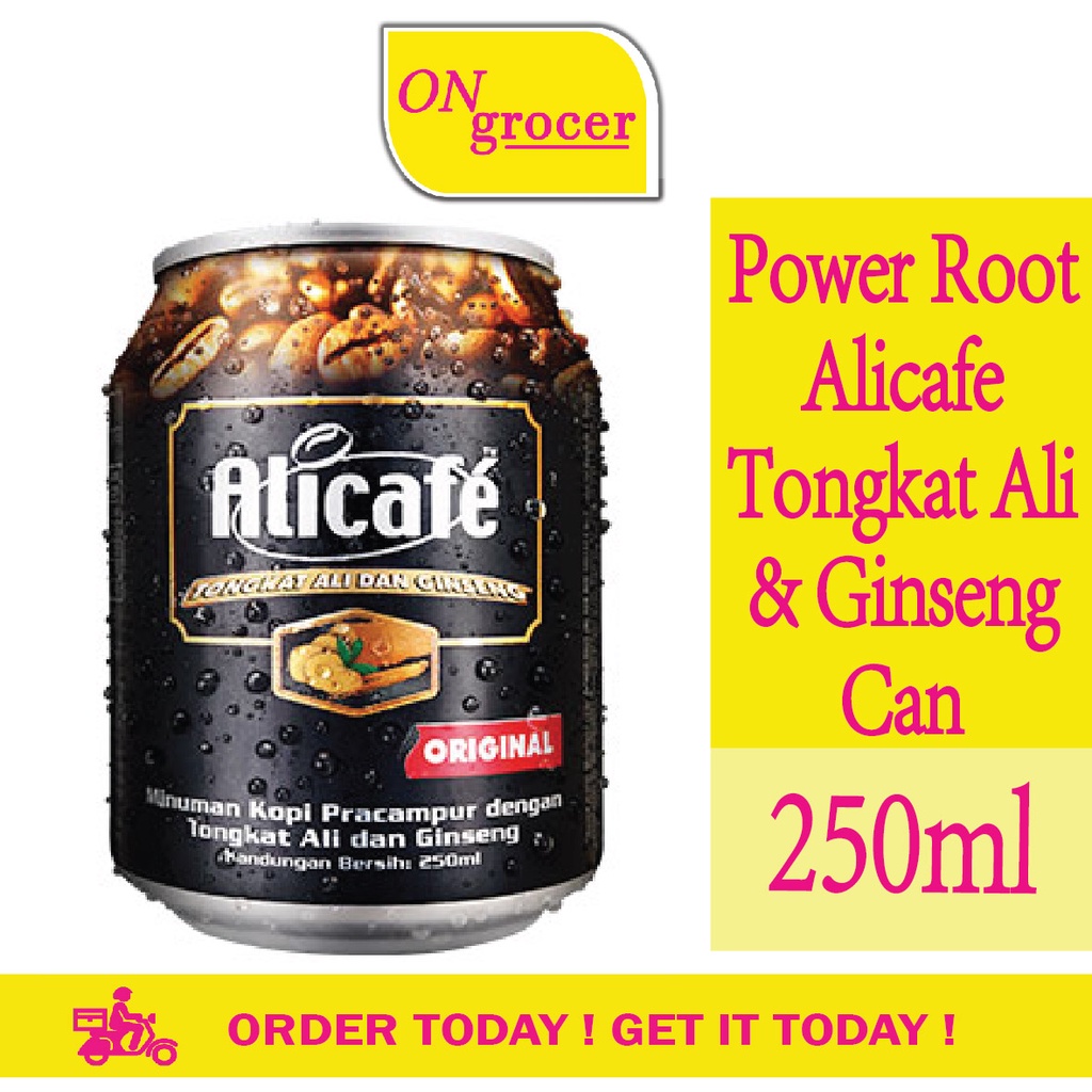 Power Root Alicafe Tongkat Ali & Ginseng Can 250ml Shopee Malaysia