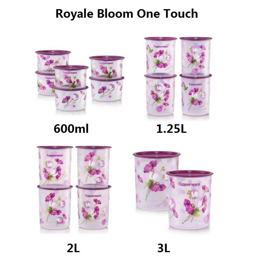 Tupperware One Touch Royale Bloom/ Window/ Garden Blooms/ Camellia - 600ml / 950ml / 1.25L / 2L / 3L/ 4.3L