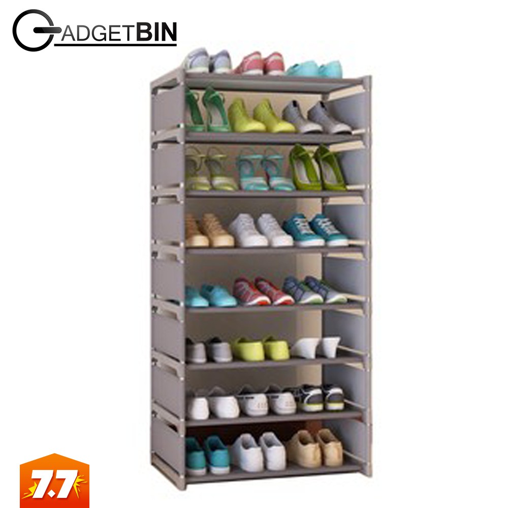 Multifunctional Korean Trendy 8 Tiers Adjustable Shoe Rack Grey Shopee Malaysia
