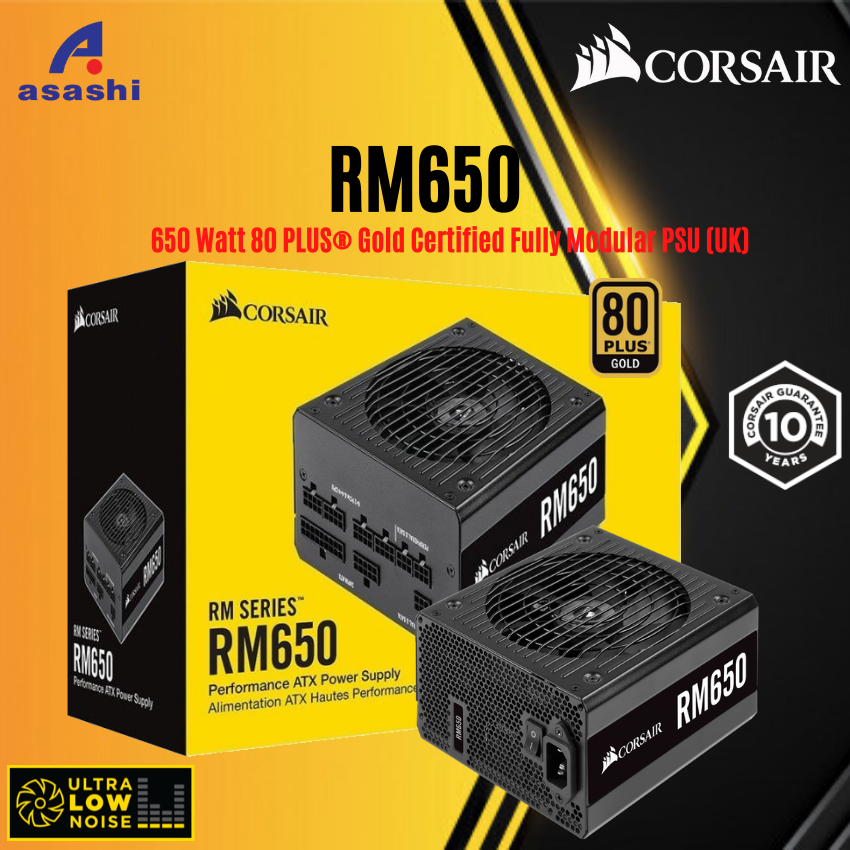 Corsair Rm Series Rm650 650w 80 Gold Fully Modular Power Supply Cp Uk 10yrs Warranty Shopee Malaysia