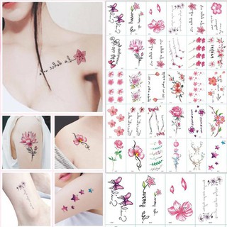 30sheets/set Tattoo Body Sticker Temporary Waterproof Flower Letter Transfer Stickers
