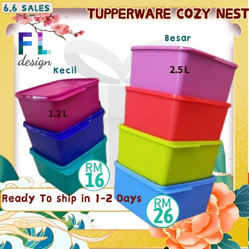 Tupperware Cozy Nest Cake Kids Food Container 1.2L BPA  Free Children Food Container Makanan Ready Stock