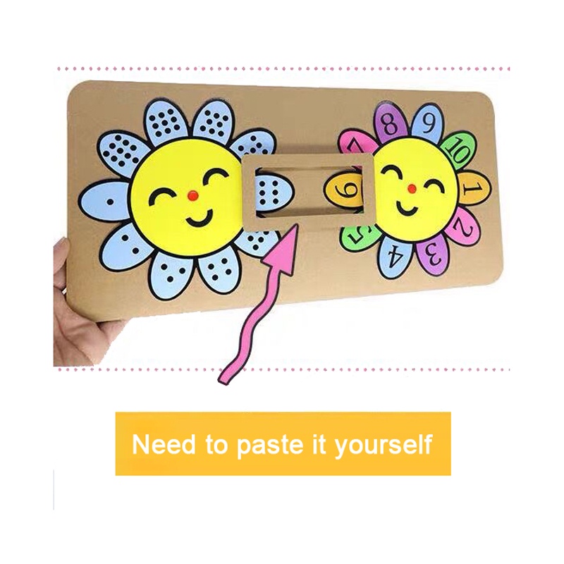 Essential Purpose Montessori Math Teaching Aids Kid Flower Point Number Matching Toy Toddler Intellectual Develop Ear... - Image 2