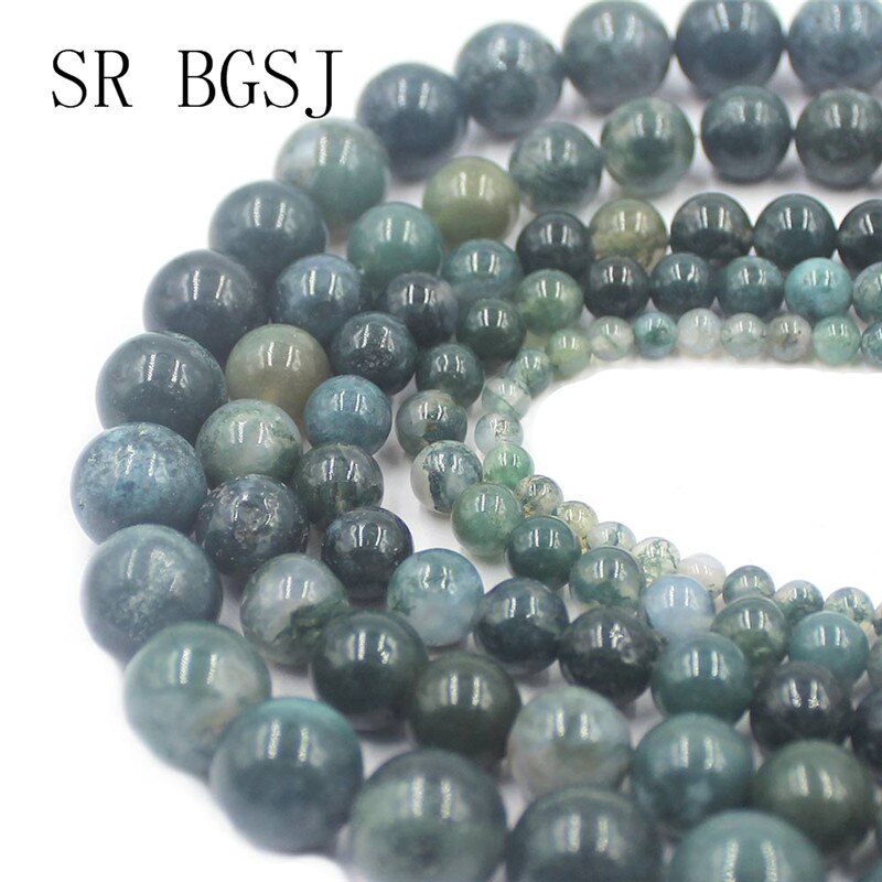6/8/10/12MM Genuine Natural Aquamarine Round Gemstone Loose Beads 15" Strand AAA