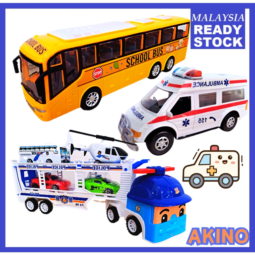 Buy TOY SCHOOL BUS - BAS SEKOLAH MAINAN - 32CM / Ambulance Toys 