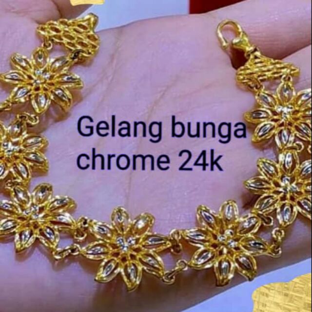  Gelang  bunga  emas  bangkok cop 916  Shopee Malaysia