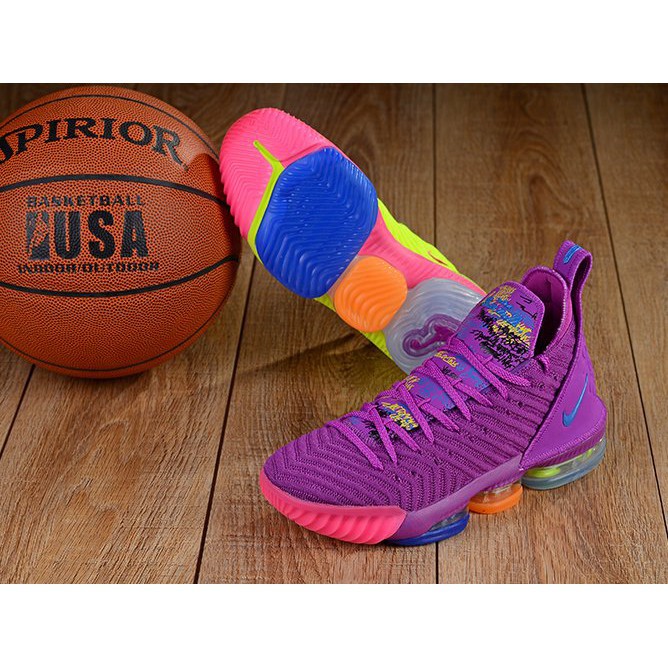 nike lebron 16 volt purple colorful