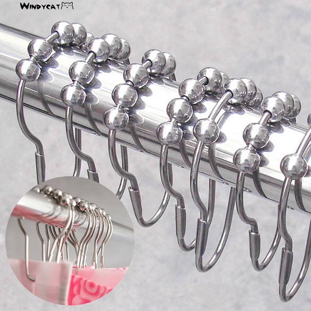 12pcs Rustproof Metal Roman Style Curtain Rod Ring Bath Curtain