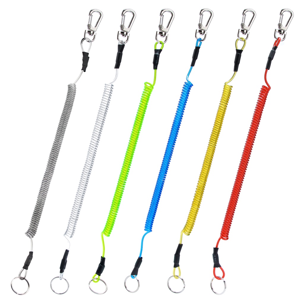 Retractable Fishing Rope Anti Lost Elastic Spring Outdoor Travel Lake Boat Fishing Tool (6 Pcs)