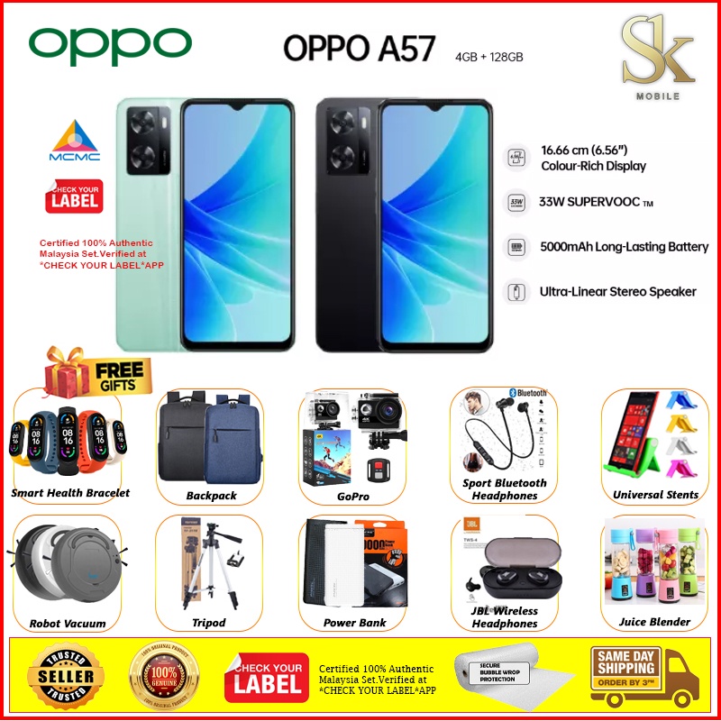 OPPO A57 Smartphone | 4GB RAM + 128GB ROM | 33W SUPERVOOC TM | Ultra ...