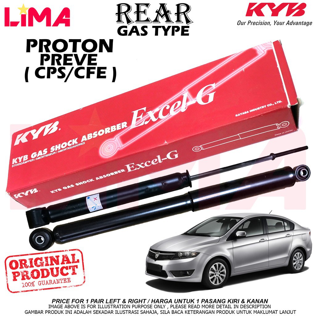 Proton Preve Rear Shock Absorber 1set Gas Type Kayaba Kyb Original J X Shopee Malaysia