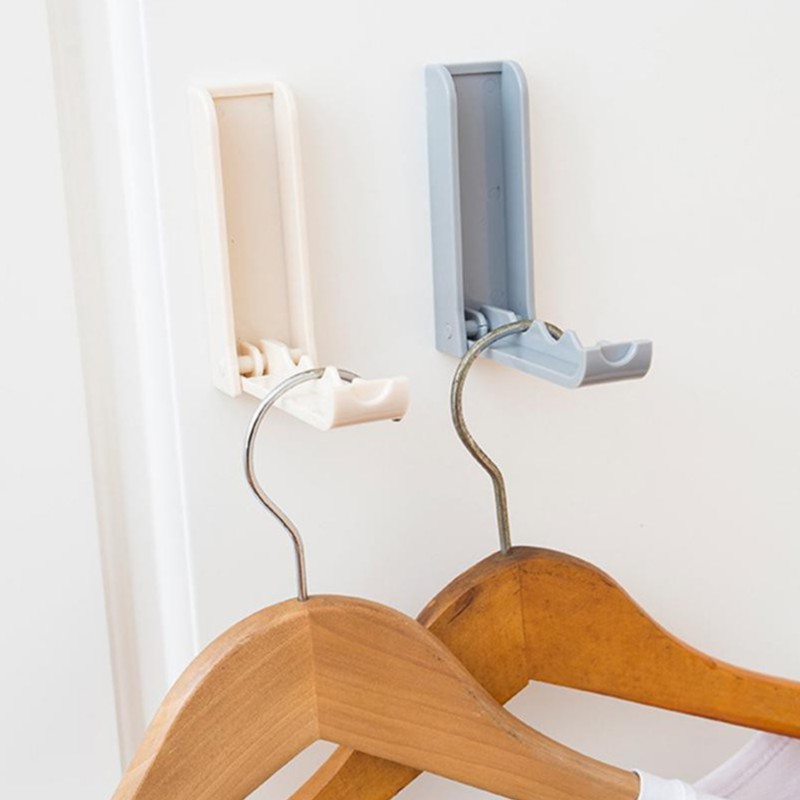 Plastic Folding Door Hooks Wall Shelf Clothes Hanger Kitchen