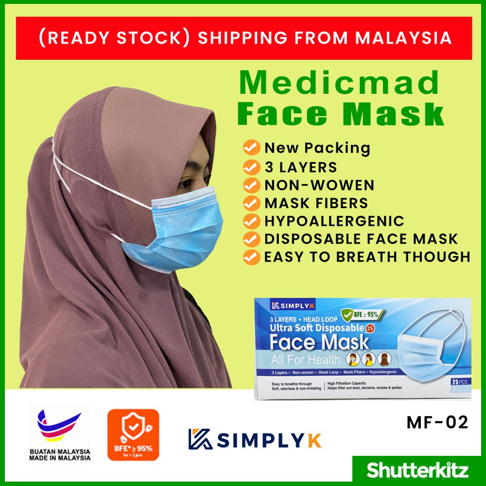 Headloop Face Mask  3 Ply Disposable Hijab  Head Loop Easy 