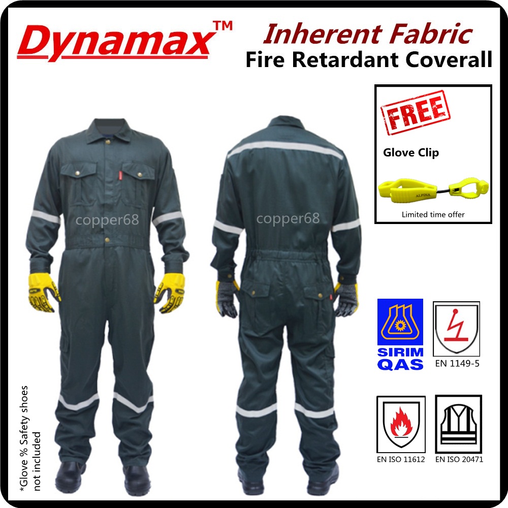 DYNAMAX DOSH SIRIM Approved Dark Green Inherent Fire Retardant Coverall
