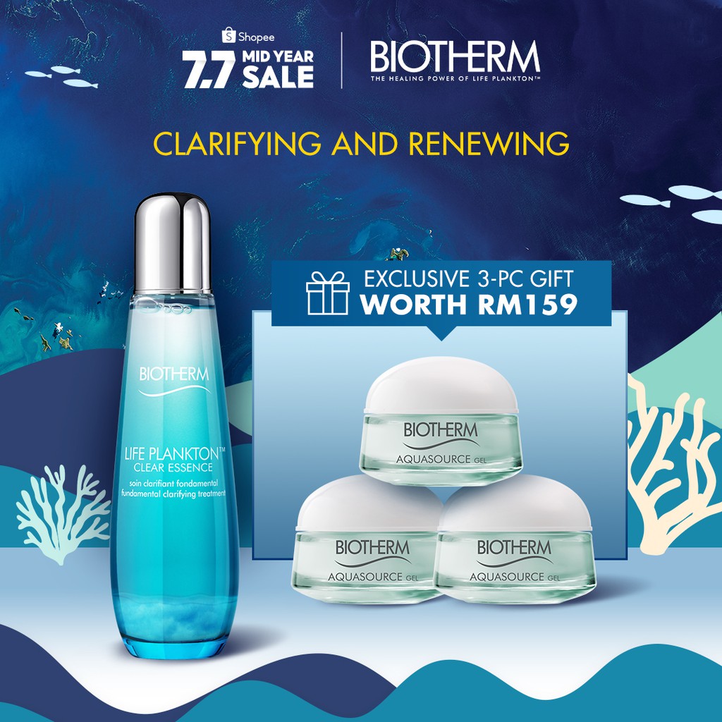 Biotherm Life Plankton Clear Essence Brighter Skin Starter Set 75ml For Combination Oily Skin Type Worth Rm319 Shopee Malaysia