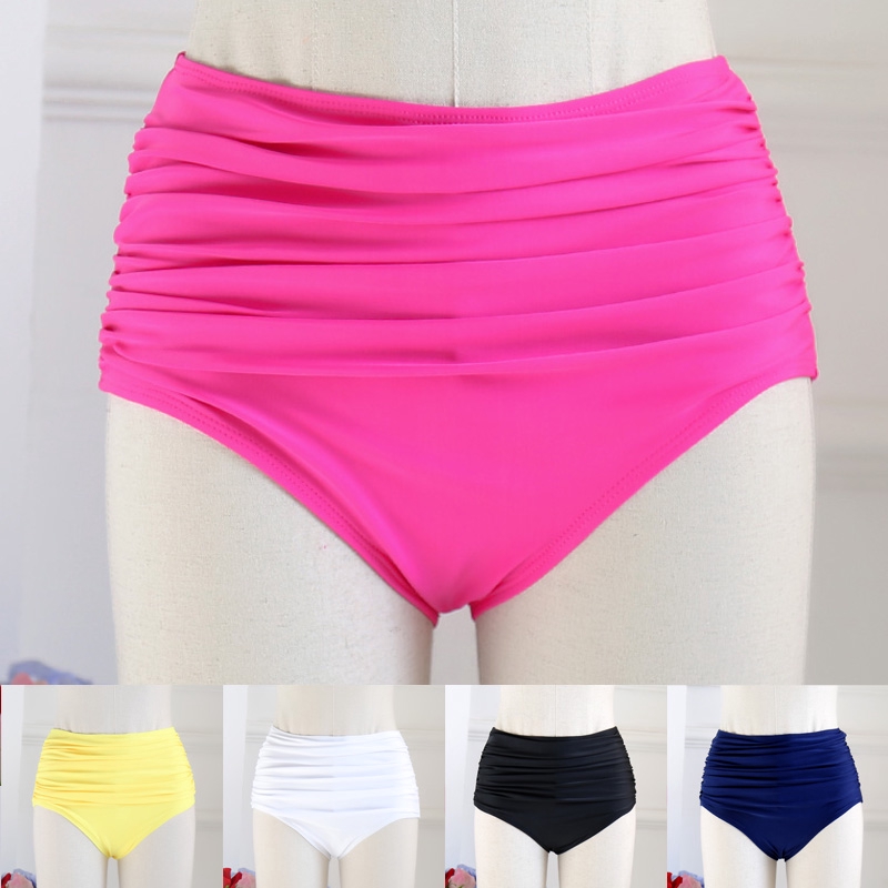 womens black high waisted bikini bottoms