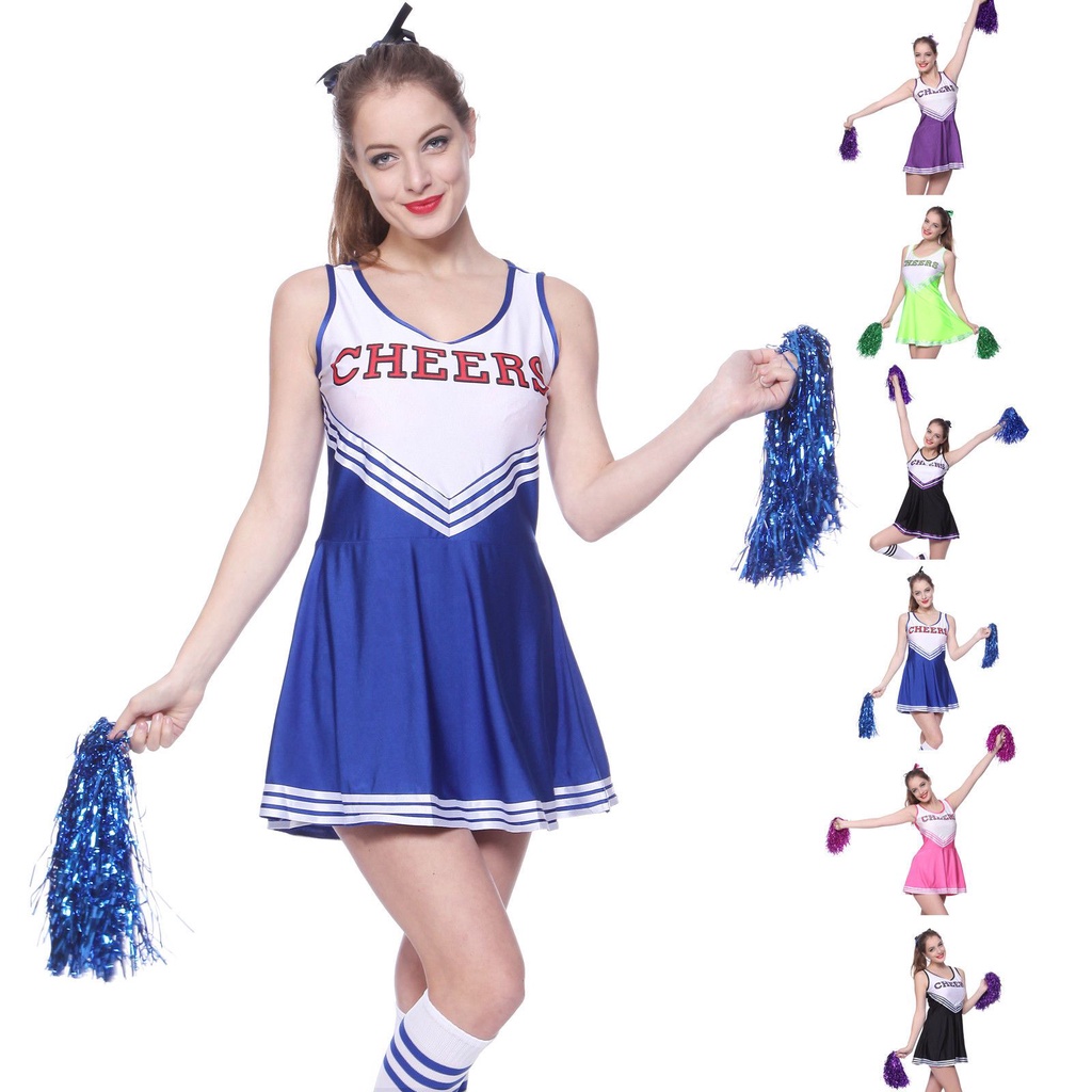 Women Girls Cheerleader Fancy Dress Outfit Uniform High School Musical