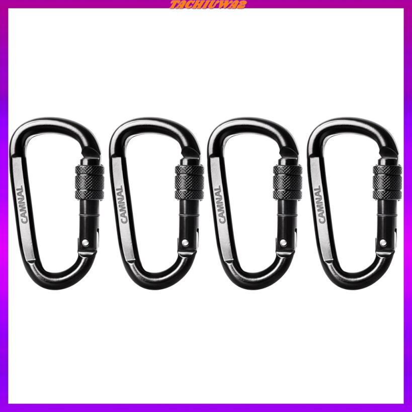 Climbing/ Mountaineering 4pcs D-shape 30KN Heavy Duty Carbon Steel ...