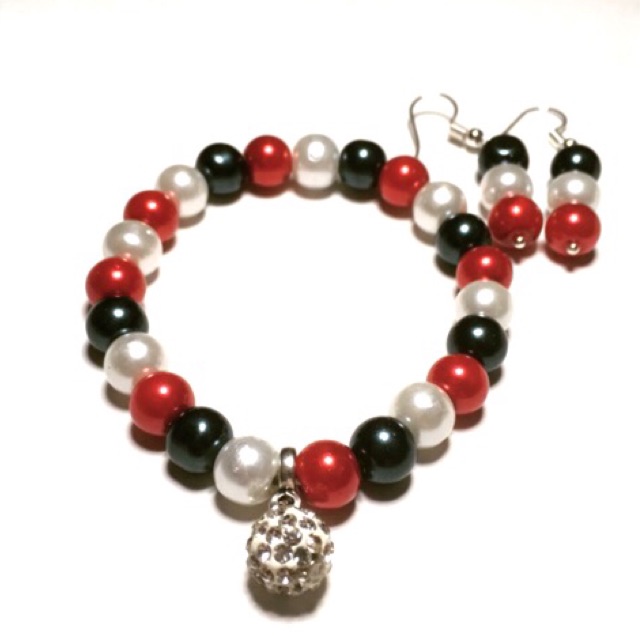 Fashion Glass Pearls Bracelet with Earring