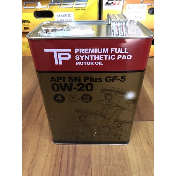 TP Motor Oil Premium Full Synthetic 0w-20 API SN Plus GF-5 4L Tin
