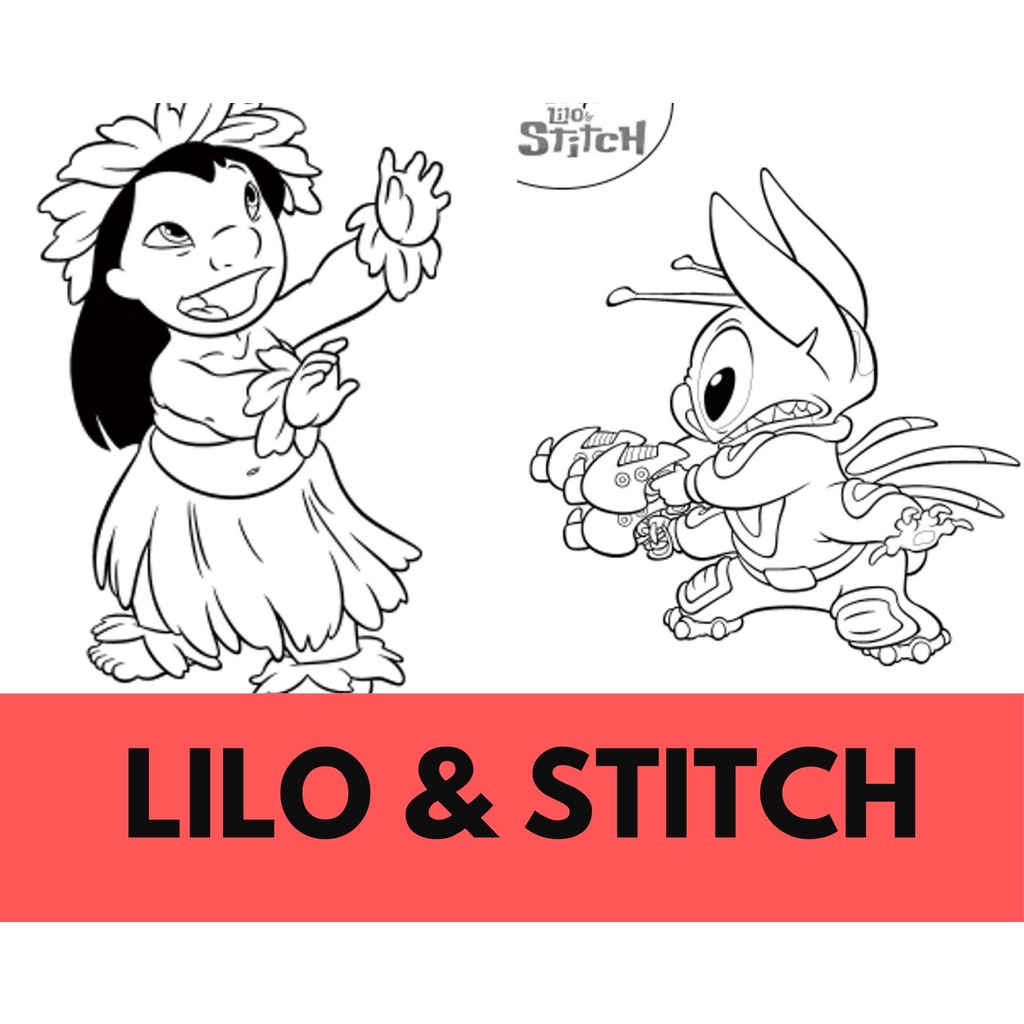 [PDF] 20 pages of Lilo and Stitch printable PDF Colouring / Coloring