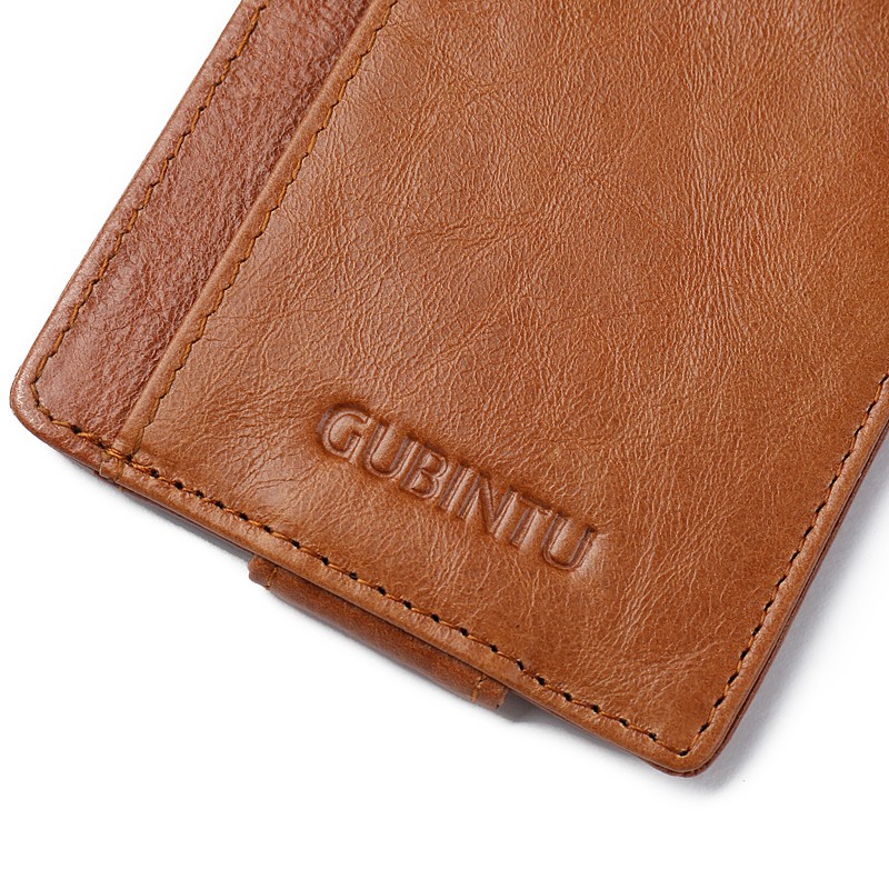 Ready Stock Gubintu Men Genuine Leather Money Clip Sli!   m - 