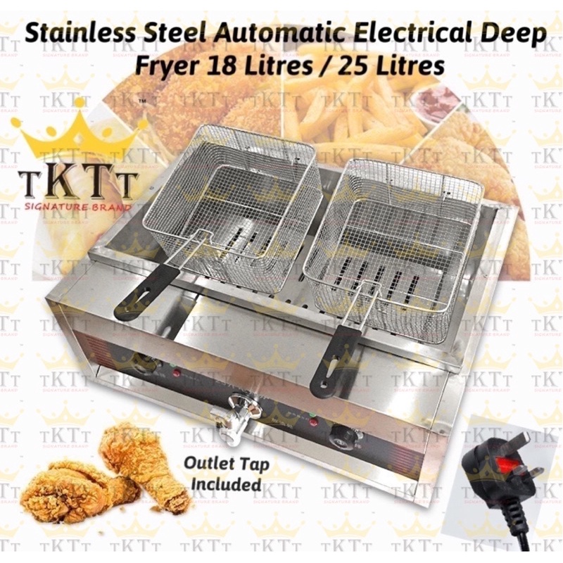 TKTT XL Electric Commercial Deep Fryer Automatic Desktop Fryer Fast Food Western Cooker Machine Mesin Goreng Serbaguna