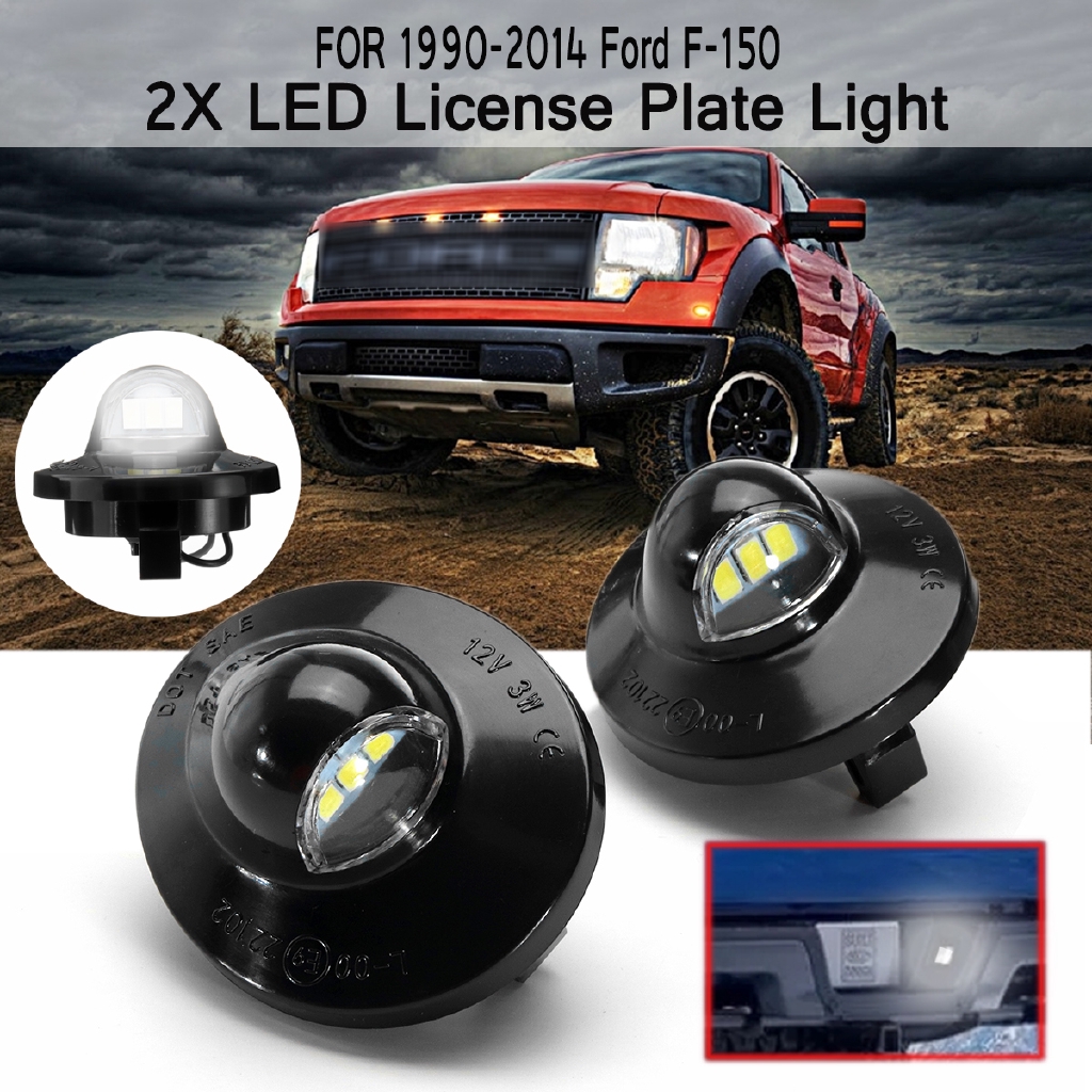 2 PCS LED License Plate Lights For Ford F150 F250 F350 F450 Raptor