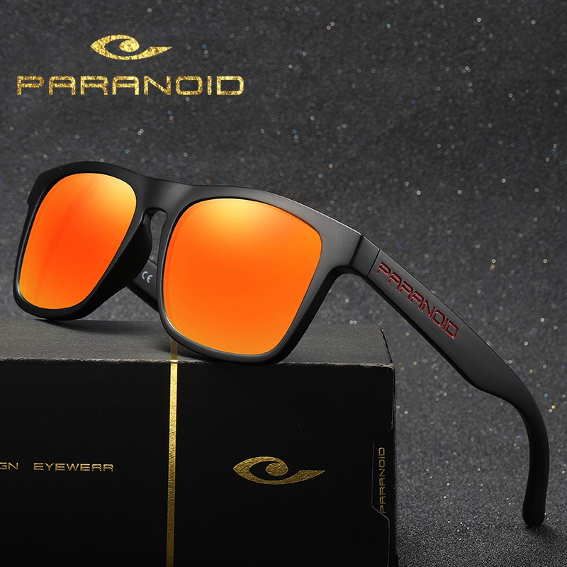 PARANOID Sunglasses Men Polarized Square Mirror Brand Design Luxury Vintage