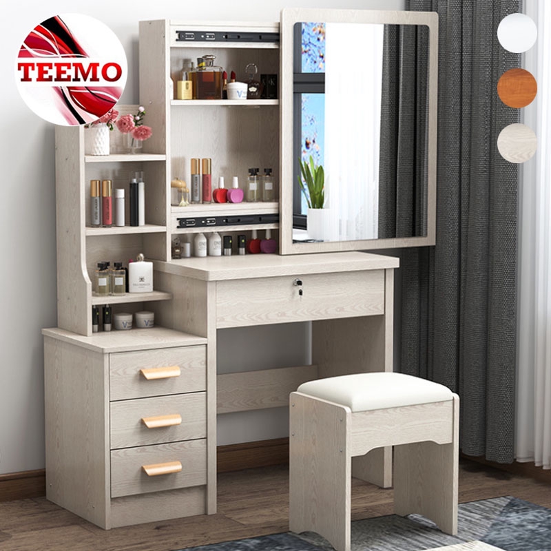 Teemo Modern Vanity Dressing Table Bedroom Makeup Table Storage