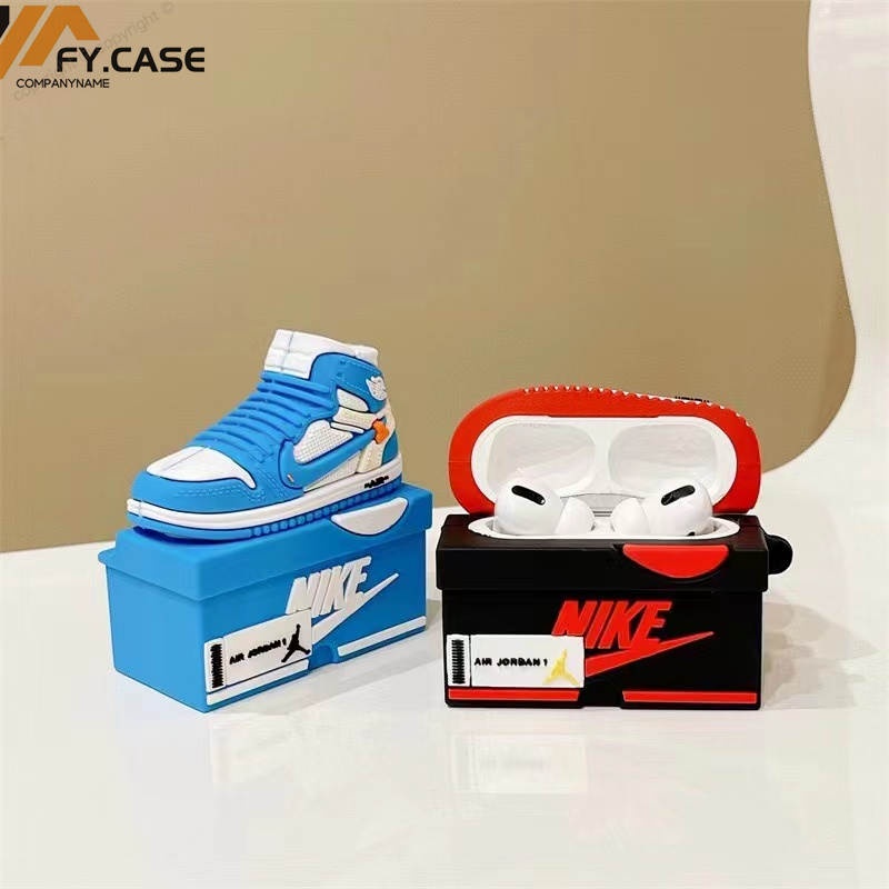 Creative 3D Stereo Air Pods Trendy Shoe Case Cover AirPods 1 2 3 Pro Wireless Bluetooth Headphones Soft Silicone Case AirPods Charging Sleeve Ring Shockproof Cover