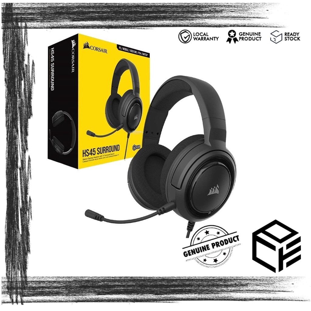 CORSAIR HS45 SURROUND 7.1 GAMING HEADSET CARBON ( CA9011220AP